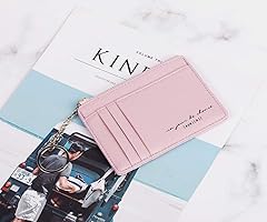 Amazon.com: Women Slim Leather Card Case Holder Small Wallet